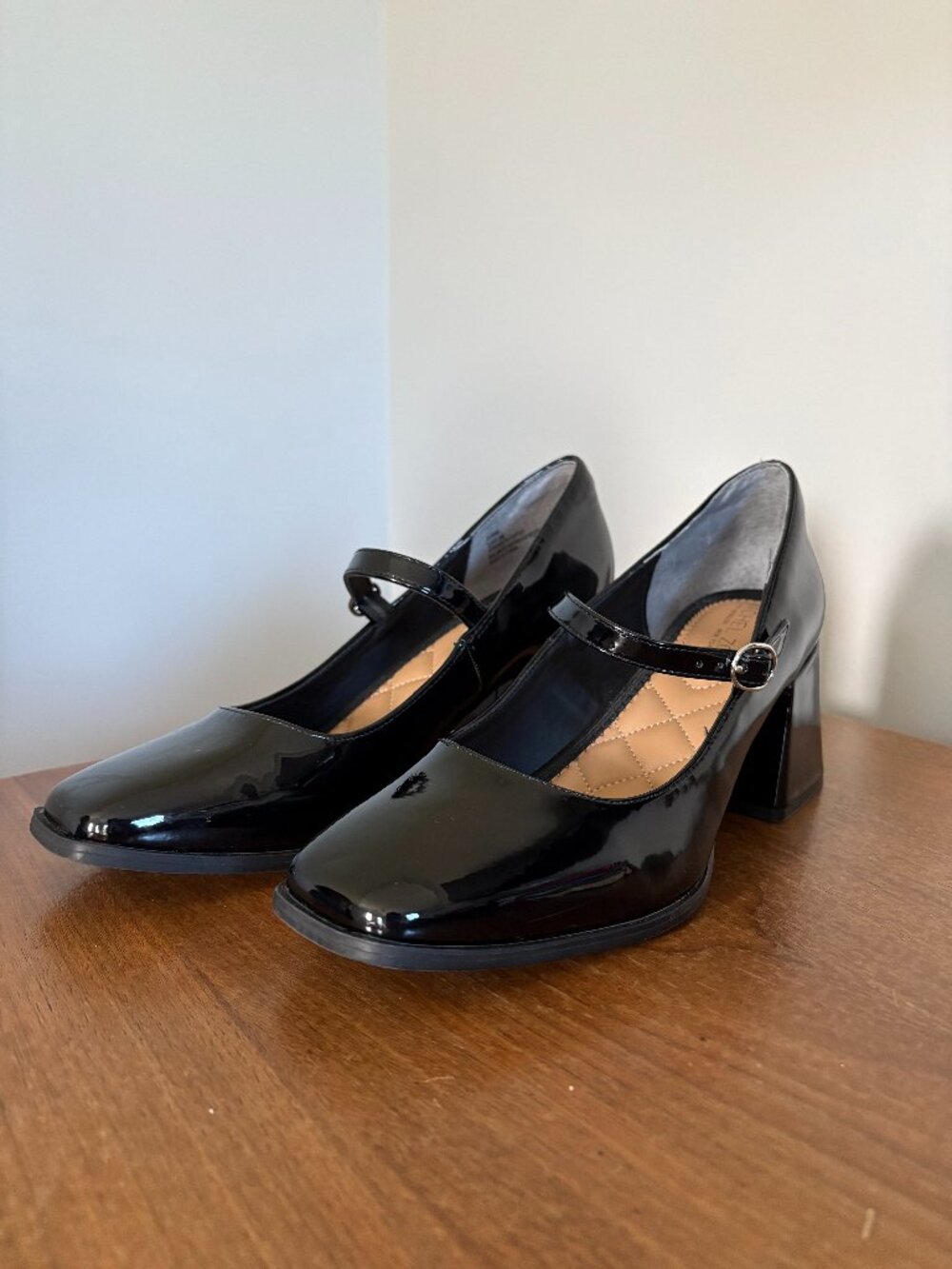 Rachel Zoe Livia Black Patent Mary Jane Block Heels Womens 9 M Square Toe NWOT